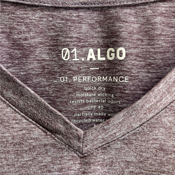 01.Algo Men’s Performance V Neck t-Shirt Medium UPF 40 Sustainable Activewear - Picture 6 of 7